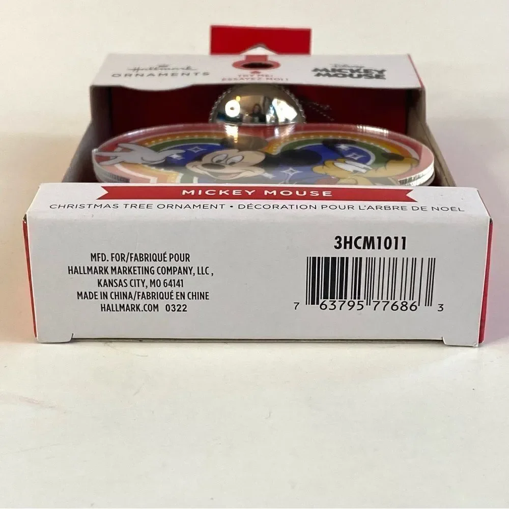 Hallmark Disney Mickey Mouse Pluto Light Up Christmas Tree Ornament 2022 NEW.